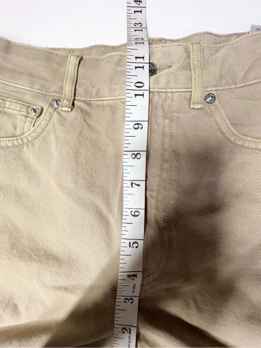 Everlane The Long A-Line Denim Shorts Garment-Dyed Tan Size 26 Regular NWOT